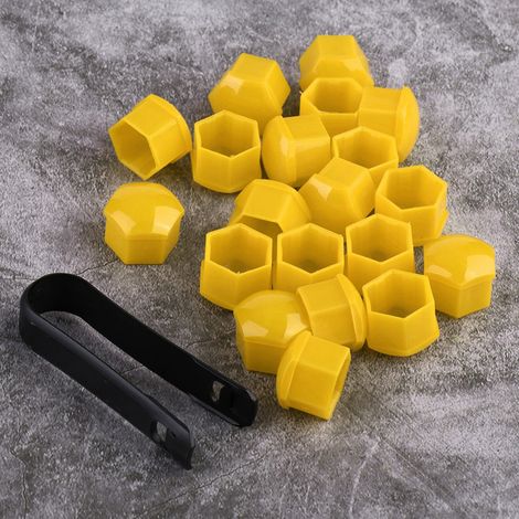 20 Stück 17 mm Radmuttern-Diebstahlschutzkappen, gelb (1/5)