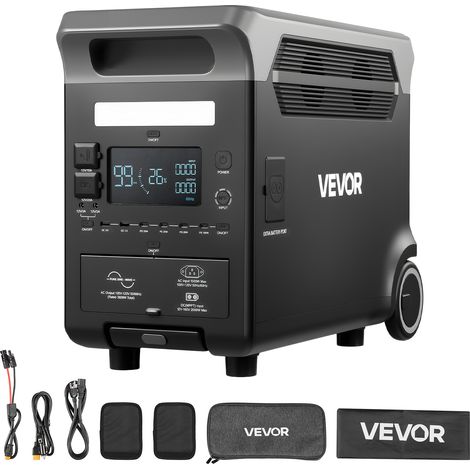 VEVOR Station Electrique Portable 3840 Wh Generateur Solaire 3600 W avec 10 Sorties, Puissance deEntree Reglable, Batterie de Secours LiFePO4 Extensible pour Camping-car (Panneau Solaire Non Inclus) (1/5)