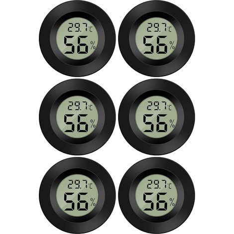Mini Digital Hygrometer Thermometer Temperatur Luftfeuchtigkeitmessgerät für Innenraum Gewächshaus Wohnzimmer 6 Stücke (1/5)