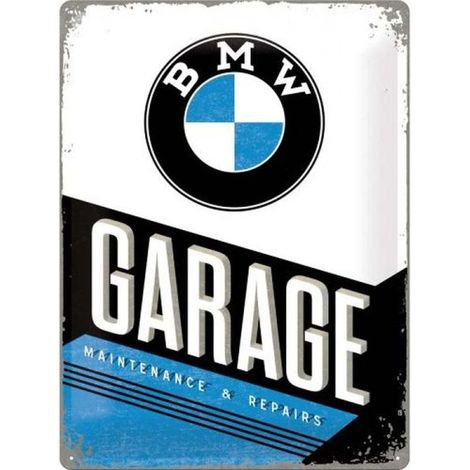 Plaque décorative en métal en relief 40 x 30 cm BMW Garage