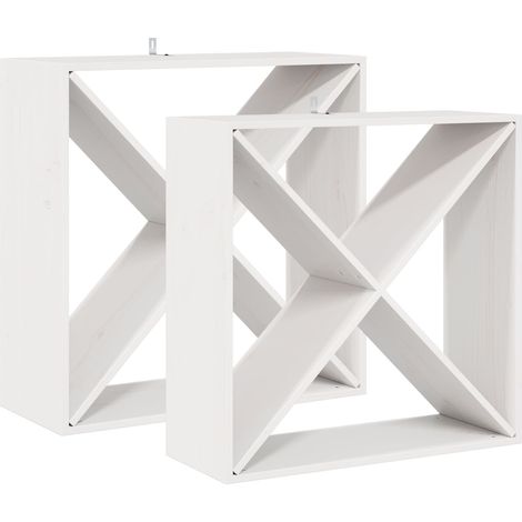 Maison Exclusive - Weinregal 2 pcs Weiß 62 x 25 x 62 cm Massives