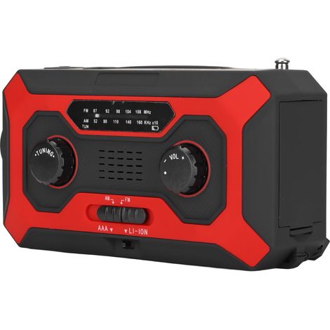 Wasserdichtes Kurbelradio mit Taschenlampe, 5 Lademodi, tragbares multifunktionales Notfallradio mit LED-Taschenlampe (EU-Typ) (1/5)
