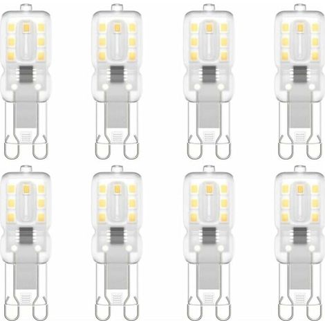 Ampoule LED G9, G9 LED 220V Blanc Naturel 3000K 3W Equivalent à Halogène 30W Halogène Lumière 8-Pack (1/4)