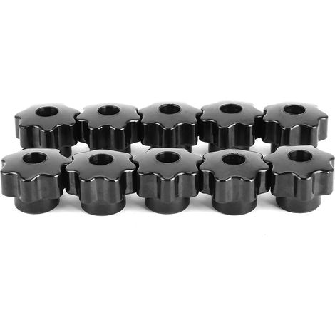 10 écrous à molette avec poignée, filetage femelle 7 étoiles 8 mm, noyau en laiton pour machine-outil (CM8x32 (trou traversant))