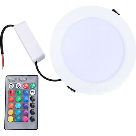 Spot encastrable LED RGBW 10 W, 16 couleurs, 4 modes dynamiques, télécommande personnalisable (1/5)