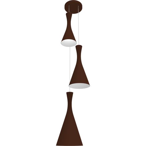 LUMICOM  JAQUELINE COMPO Sospensione, 3x E27, max 42W, metallo, marrone corten/foglia argento, D.40cm (1/2)
