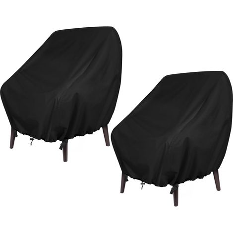 Housse de Chaise de Jardin 2 pièces, Housse pour Fauteuil 56x61x64 CM, Housse de Protection pour chaises Extérieur, Tissu Oxford 210D Imperméable, bâche pour chaises de Balcon (1/5)
