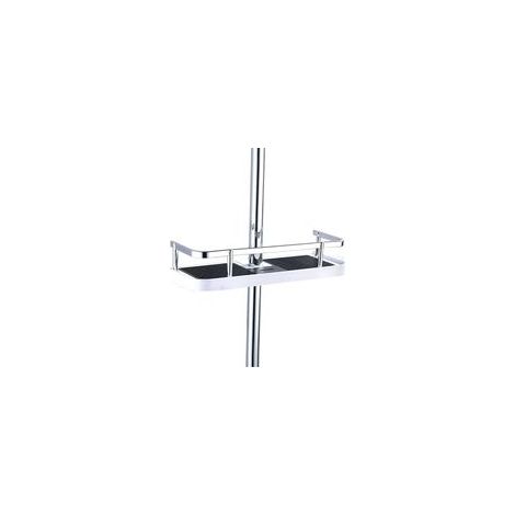 Support de douche télescopique réglable en plastique, porte-savon de rangement de salle de bain pour le stockage de savon de shampoing, 19 mm-25 mm Aucune installation de perçage requise