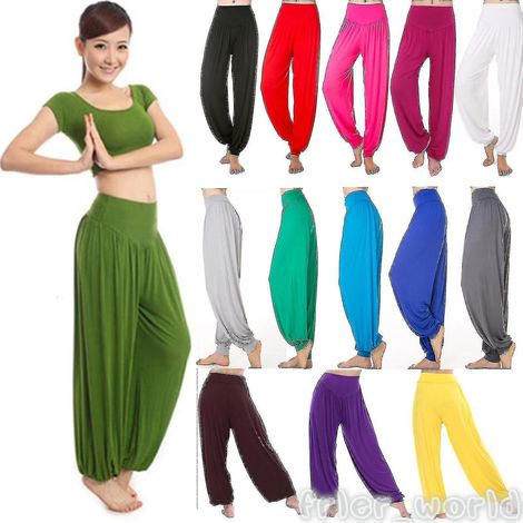 Pantalon harem de yoga ample style Aladdin pour femme - Taille M (1/4)