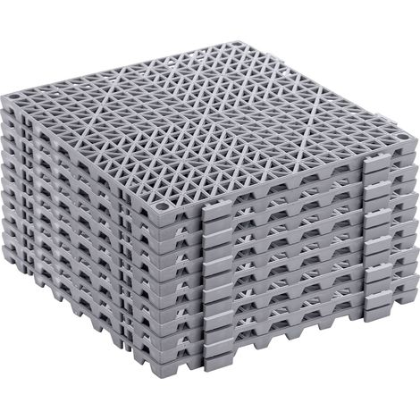 Lot de 12 Coussins modulaires emboîtables de 30 x 30 cm en Caoutchouc avec Trous, Tapis de Drainage antidérapant pour Piscine, Douche, Salle de Bain, Cuisine, terrasse, Balcon, Cour, Espace (1/5)