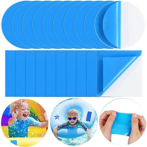 Lot de 20 patchs de piscine autocollants sous-marins - Kit de réparation sous-marin en PVC - Kit de réparation de piscine - Pour lit à eau, canapés gonflables, piscines, fête (1/5)