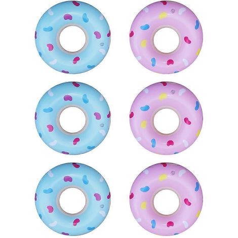 Lot de 6 mini-donuts gonflables pour piscine, jouets gonflables en forme de donut, petites bouées pour enfants - Style 6 (1/5)