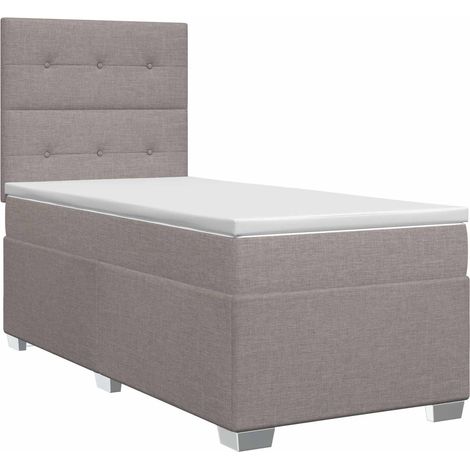 Maison Exclusive - Letto box spring con materasso Tortora 90 x 190 cm Tessuto (1/5)