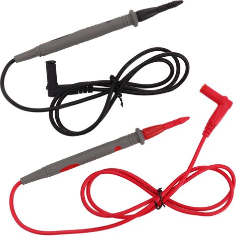 Cinq jeux de cordons de test universels pour multimètre J.30023, comprenant des fiches bananes 10 A de 4 mm et des sondes de multimètre numérique de 2 mm, adaptés aux applications industrielles. (1/5)