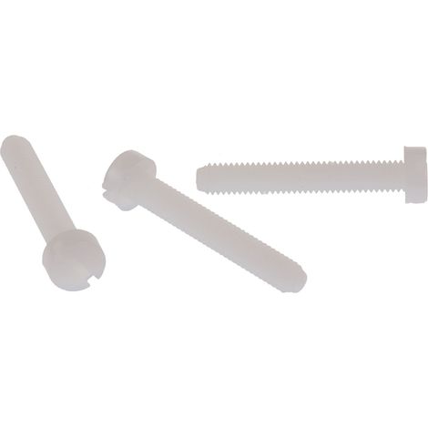 Vis à métaux RS PRO M5 à tête Cylindrique fendue en Nylon, 30mm ( Prix pour Sachet de 100 )