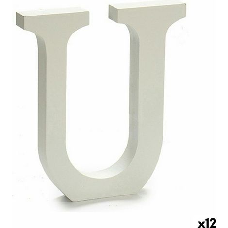 Buchstabe Pincello U Weiß 1,8 x 21 x 17 cm (12 Stück)