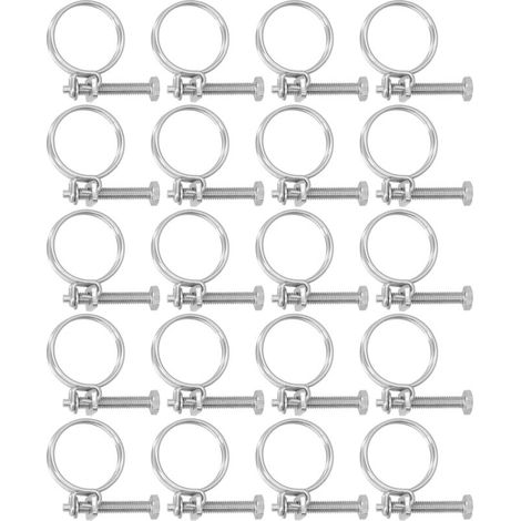 Colliers de serrage double fil inoxydable 201, réglables 25-29mm, résistants à la corrosion pour tuyaux (1/5)