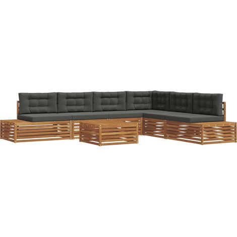 Outdoor Sofa Set with Cushion 7 Piece Natural and Anthracite vidaXL (1/5)