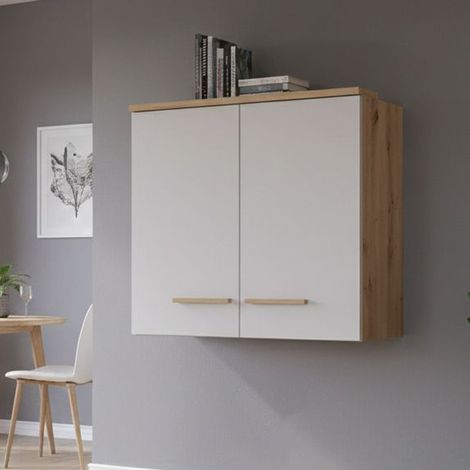 Despensa de Cocina Saracena, Mueble de Cocina, 1 Estante, 2 Puertas, 2 Compartimentos, 60x31x56h cm Beige (1/5)