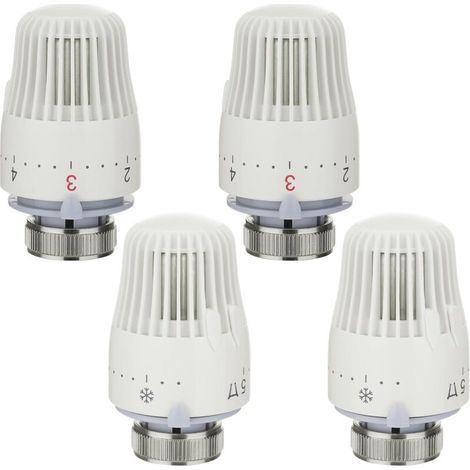 Thermostatic Radiator Head 1 to 5 Adjustment Functions Thermostatic Radiator Tap with Frost Protection for Office and Home, M30 x 1.5, White
