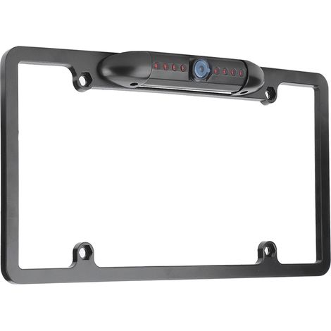 Caméra de recul pour plaque d'immatriculation américaine, angle de vision 170°, vision nocturne, étanche, 8 LED, aide au stationnement (1/5)