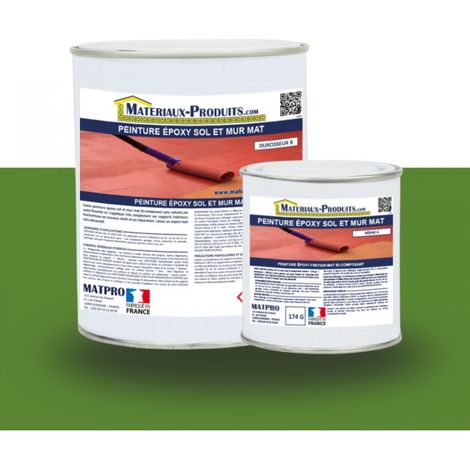 Peinture époxy sol et mur Mat - 1 Kg Vert Gazon - MATPRO (1/5)