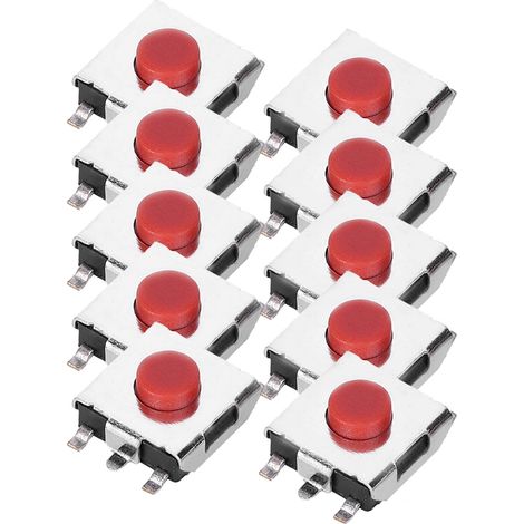 200 micro-interrupteurs tactiles à bouton poussoir pour circuits électroniques, pastille de contact lumineuse, 6 x 6 x 3,1 mm (1/5)
