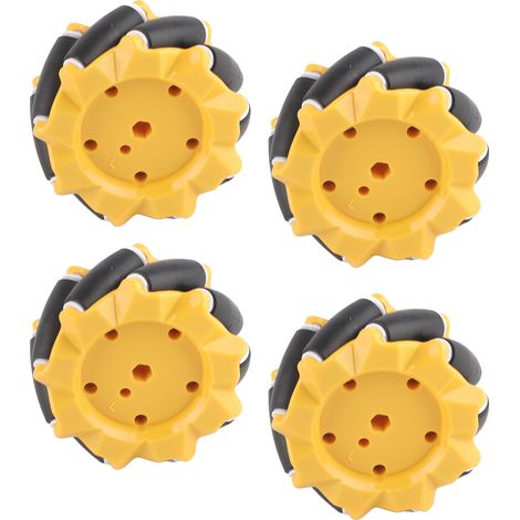 Roues Omnidirectionnelles Mecanum 80 mm pour Robot DIY - 2 Paires - Accessoires Robotique (1/5)
