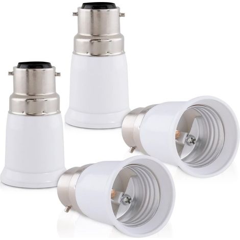 4x adaptateur de douille - Convertisseur douilles B22 vers E27 - Adaptateur de support de lampe culot baïonnette pour ampoule LED halogène (1/5)