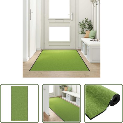 Tapis de porte - Tapis d'entrée Autre Vert et Noir 120 x 250 cm Polyamide et PVC (1/5)