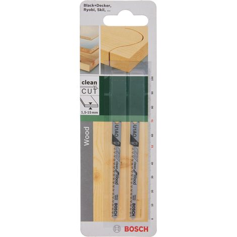 Bosch 2609256761 HCS - U 1 AO - Lama per seghetto alternativo a taglio curvo netto per legno tenero, spessore 1,5-15 mm