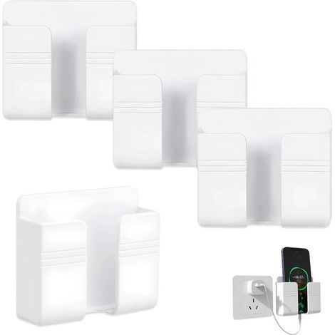 Wandhalterung für Handy – 4er-Set – Weiß – Fernbedienungshalterung – Selbstklebend (1/5)