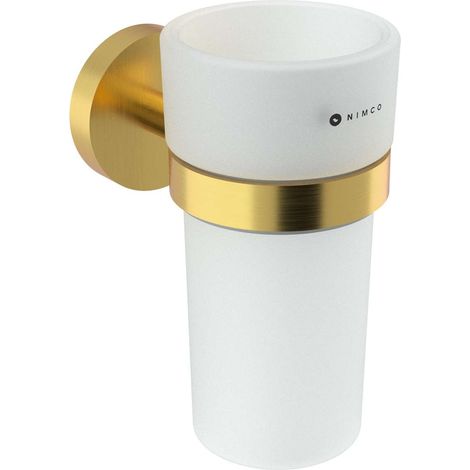 Nimco Unix - Porte-brosses à dents et dentifrice, verre/doré brossé UNZ 13058W-Z (1/3)
