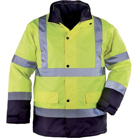 Parka haute visibilité 4 en 1 bicolore Coverguard Roadway Jaune / Bleu XL (1/4)