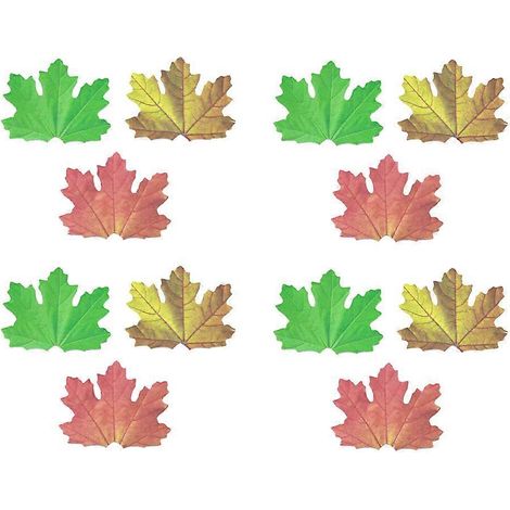 Lot de 12 autocollants mémo jaunes en forme de feuille d'érable automnale-9X7.2CM