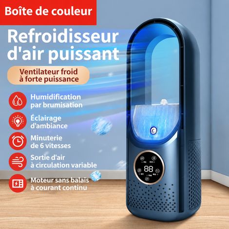 Mini ventilateur sans pale de bureau bleu USB 12,5 × 12,5 × 29,5 cm 600 g bleu réf 0257 12,5 × 12,5 × 29,5 cm 600 g – Livraison gratuite