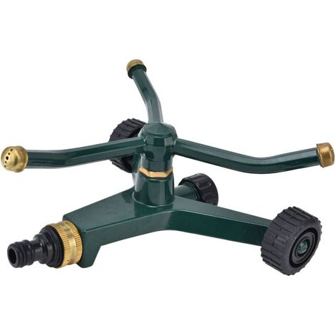 Arroseur à trois bras en métal avec connecteur G3/4 Arroseur de pelouse d'irrigation rotatif à 360 ° antirouille. (1/5)