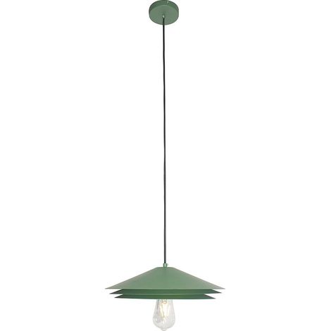 Lampadario D. 35 x H. 161 cm in Metallo Verde - KIRUNA