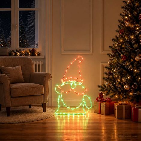 Gnomo di Natale a LED LOVIISA 80 LED Multicolore e 38 x 60 cm vidaXL (1/5)