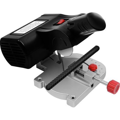 HAUTOUR Mini scie à onglets - 90 W - 6000 tr/min - Coupe-table - Angle de coupe réglable de 0 à 45° - Avec outil de serrage - Pour couper les non-métaux, les métaux tendres et les métaux durs (1/5)