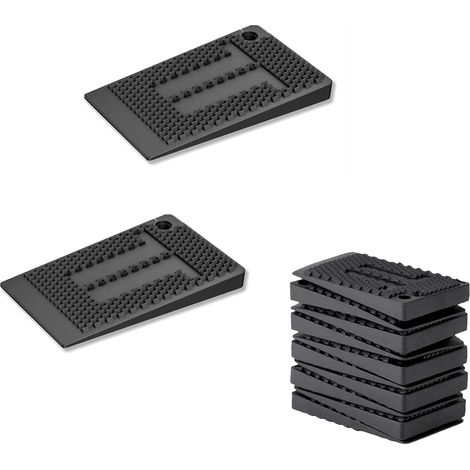Cale Meuble en Plastique,10 pcs Cales de Nivellement pour Table et Armoire,Cales Empilables pour Lave-Linge et Réfrigérateur,Cale en Caoutchouc Flexible (1/5)