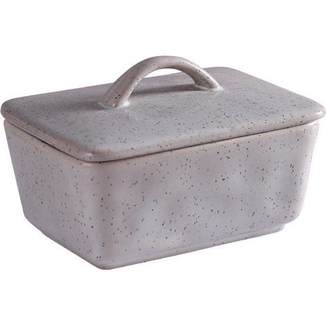 Beurrier en céramique – 350 ml – Gris – Couvercle – Pour comptoir (1/5)