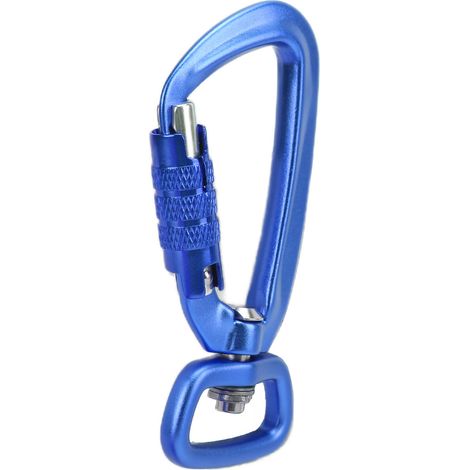 Mousqueton à Verrouillage Automatique, Fond Carré et Rotation à 360° pour Attaches de Chien, Hamacs et Sacs à Dos - Bleu (1/5)