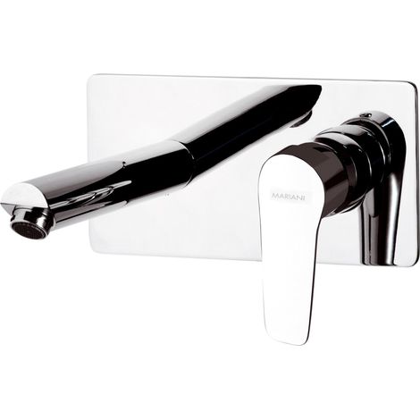 Rubinetto Miscelatore Monocomando da Parete per Lavabo in Ottone Mariani Essenza Cromato (1/2)