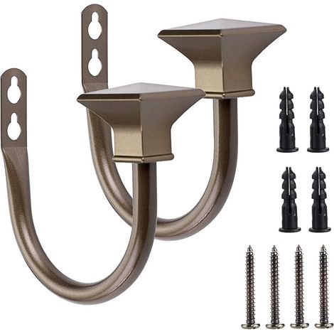 Holdback Pour Rideau - Métal Carré Blanc - Fixation Murale - Pour Chambre Salon Bureau - Lot De 2 (1/5)