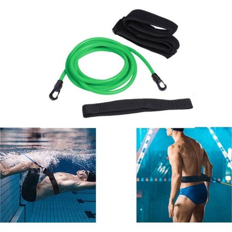 1-Pack, Anello per allenamento di nuoto, Fascia elastica di resistenza per nuoto, Fascia elastica statica per allenamento di nuoto, Nero, 4 metri e Navi da crociera (1/5)