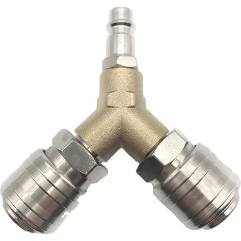 Distributeur d'air Comprimé Connecteur Interrupteur Avec deux Connecteurs Filetés 1 et 4 Pouce en laiton Antirouille (1/4)