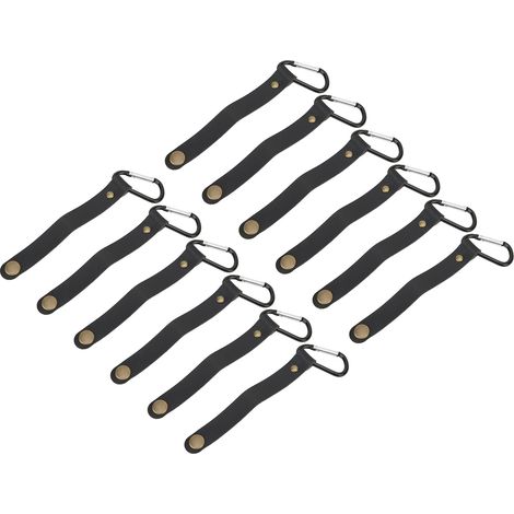 Set mit 12 Wandhaken aus PU-Leder, maximale Belastbarkeit 5 kg, robust und stabil, für vielseitige Verwendung im Schlafzimmer oder in der Küche (schwarz). (1/5)