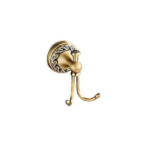 Patère murale double en laiton antique style rétro pour salle de bain ( ) (1/3)