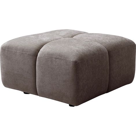 Pouf in tessuto testurizzato talpa - CARLIVI (1/3)